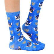 Living Royal Socks Blue / One Size Hanukkah Kitties Crew Socks