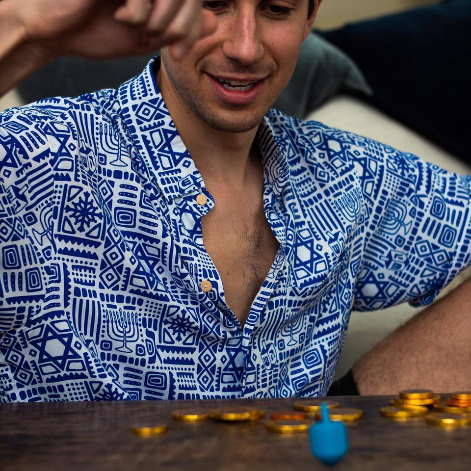 Kenny Flowers - The Challah Days Hanukkah Hawaiian Shirt - (Sizes S - 3XL) - ModernTribe