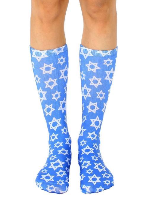 Living Royal Socks Blue / One Size Star of David Crew Socks