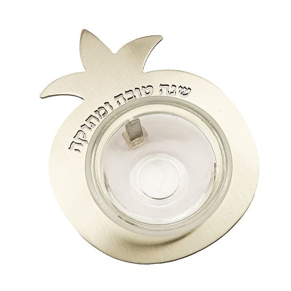 Yair Emanuel - Shana Tova Metal Pomegranate + Small Glass Dish by Yair Emanuel - ModernTribe