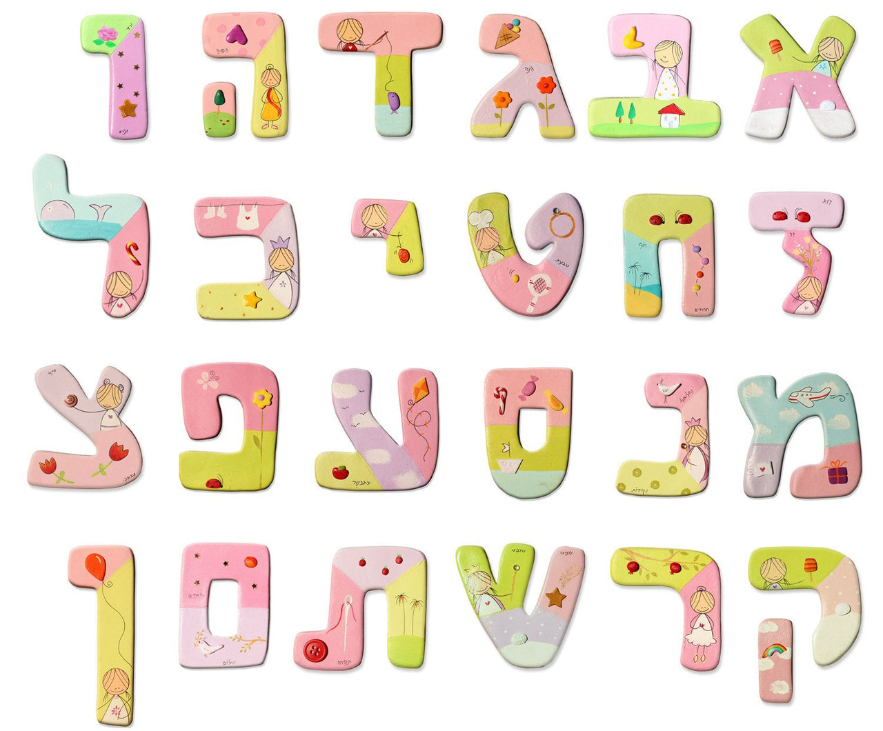 Sharon Goldstein Happy Judaica - Personalized Hebrew Letters Wall Art - ModernTribe