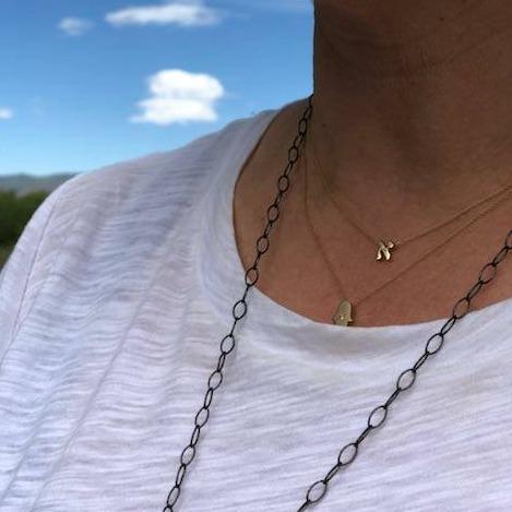 Alef Bet Necklaces 14k Gold Hebrew Initial Necklace - Yellow Gold or White Gold