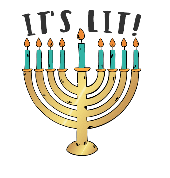 ModernTribe - It's Lit Hanukkah Menorah Temporary Tattoos - ModernTribe