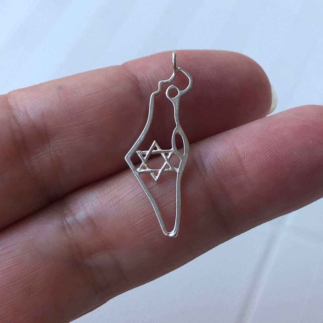 Mini Maxi - Sterling Silver Map of Israel Necklace - ModernTribe