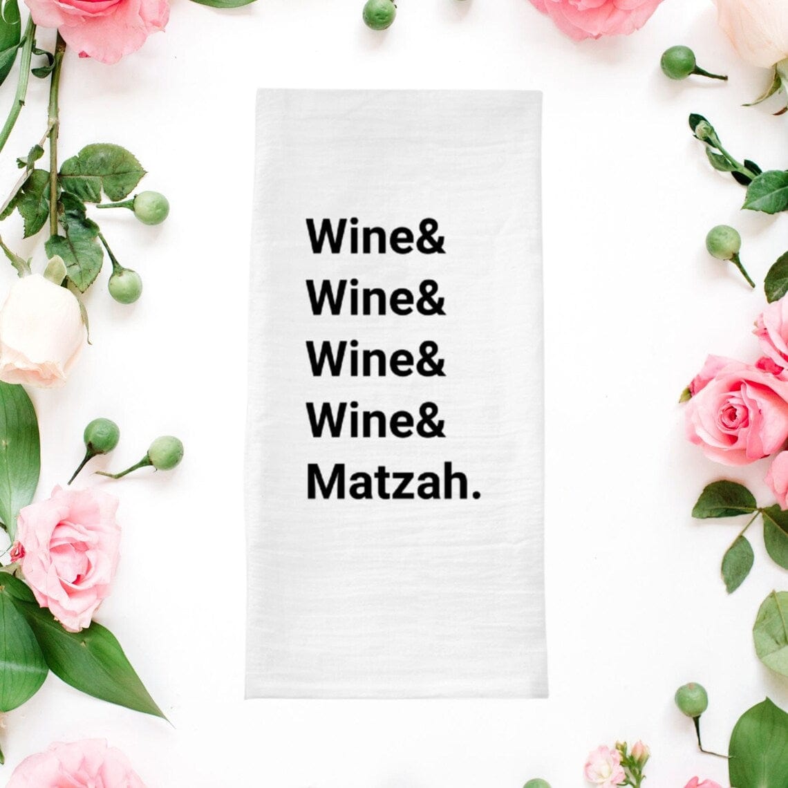 Rin Out Loud - Wine & Matzah Tea Towel - ModernTribe