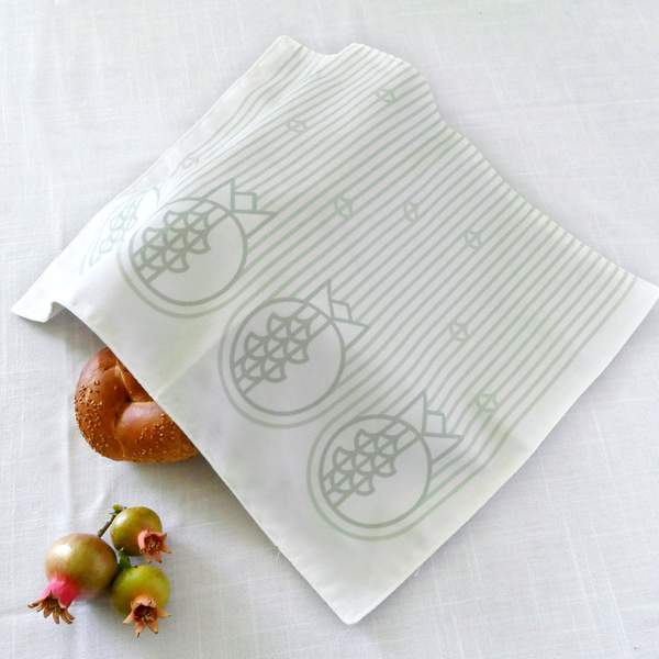 Studio Armadillo - Modern Geometric Pomegranate Challah Cover - Sage - ModernTribe