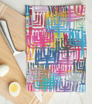 Arielle Zorger Designs Tea Towels Happy Hanukkah Heart Menorahs Kitchen Towel