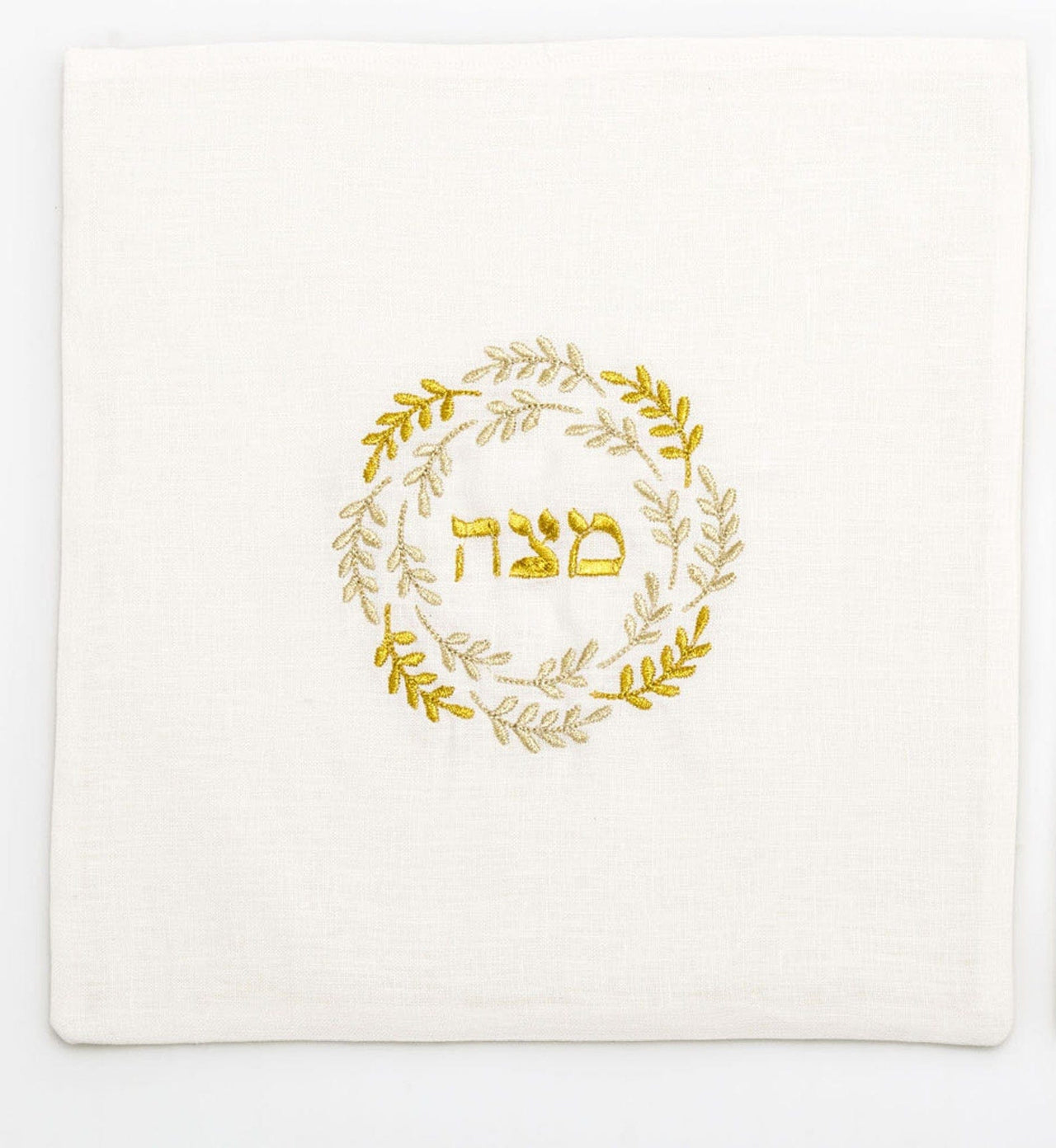 Three Generations - Gold Embroidered Matzah Cover and Afikomen Bag Set - ModernTribe