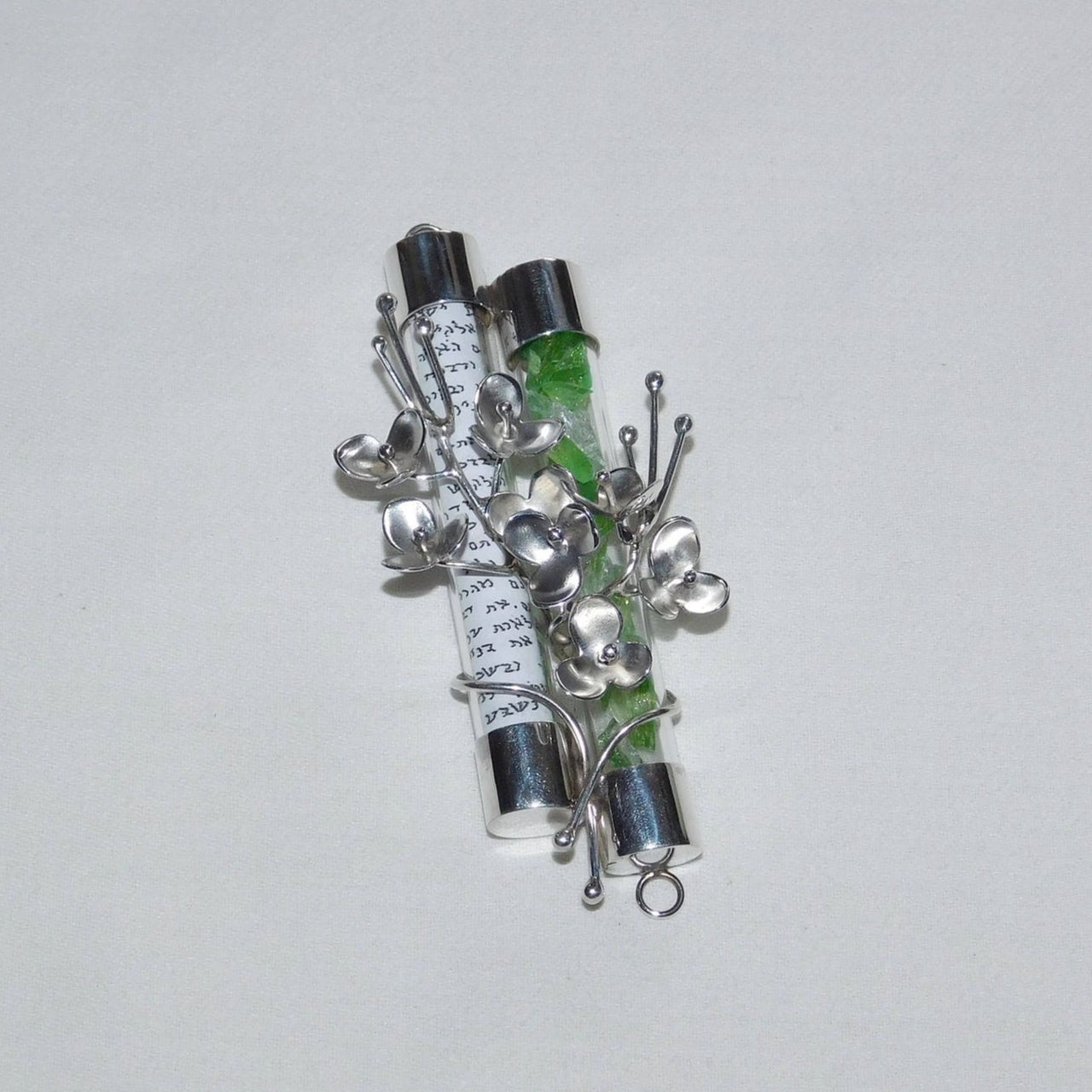 SCooperMetalsmith - Double Flowers Wedding Shards Mezuzah - ModernTribe