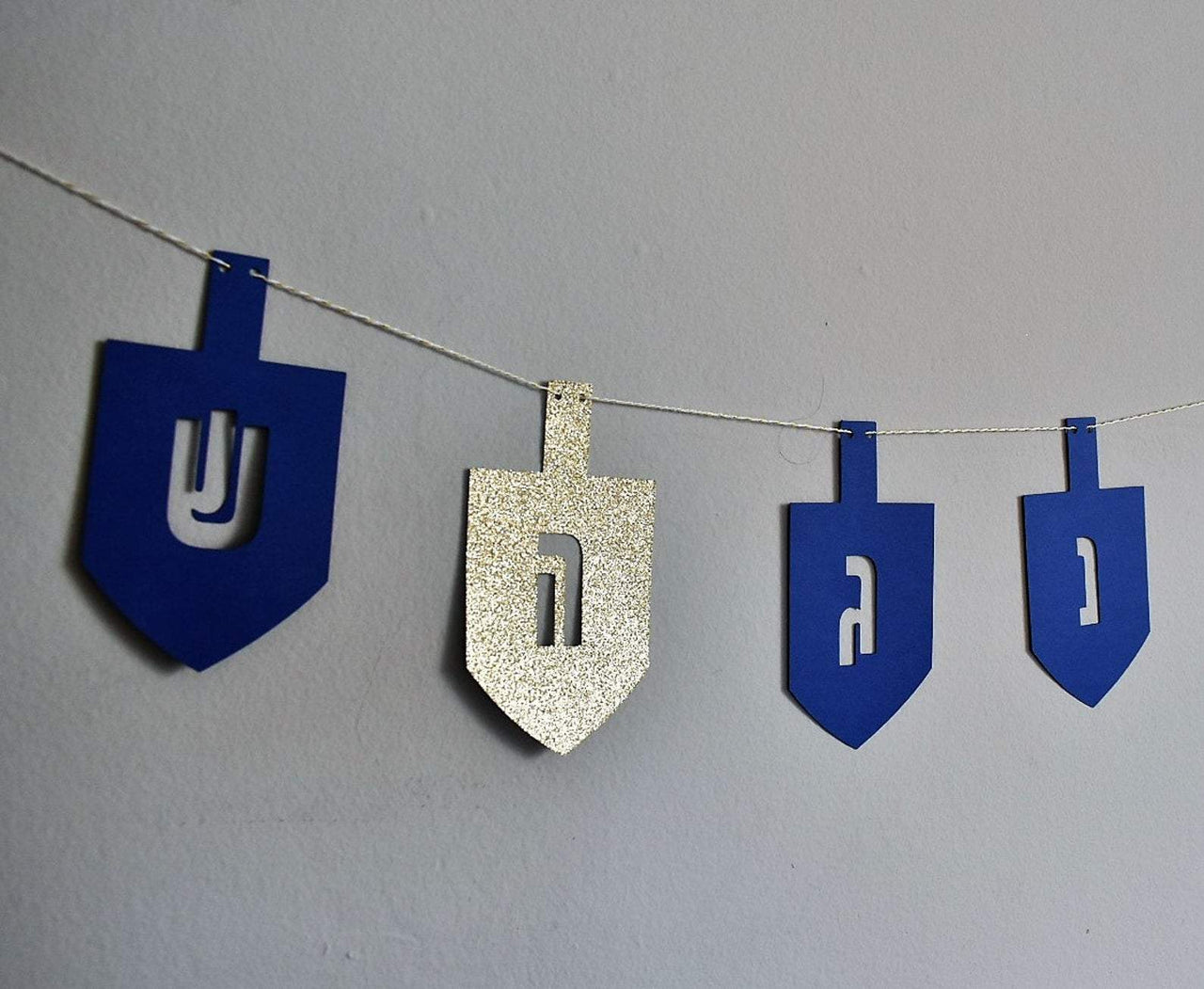 The KitCut - Blue and Gold Dreidel Garland - ModernTribe