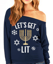 Other Sweaters Let's Get Lit Glitter Slouchy Women’s Sweatshirt