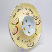 Suzaluna Honey Dishes Hand-Painted Ceramic Apples and Honey Dish