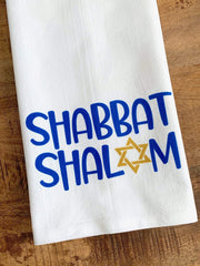 Kitchen Conversation Tea Towel Shabbat Shalom Tea Towel