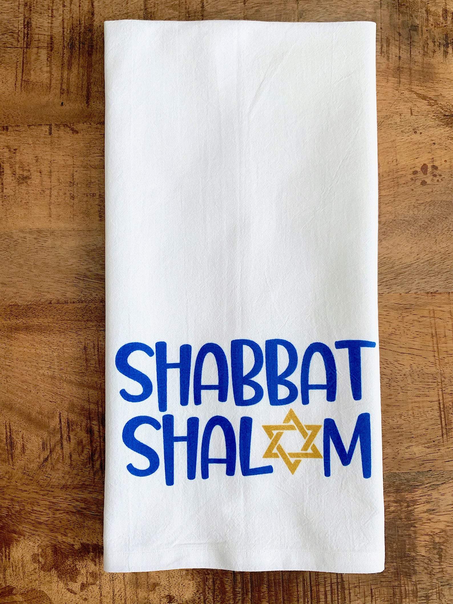 Kitchen Conversation Tea Towel Shabbat Shalom Tea Towel