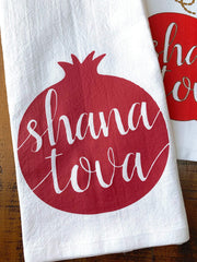 Kitchen Conversation Tea Towels Pomegranate Rosh Hashanah Pomegranate and Apple Tea Towels