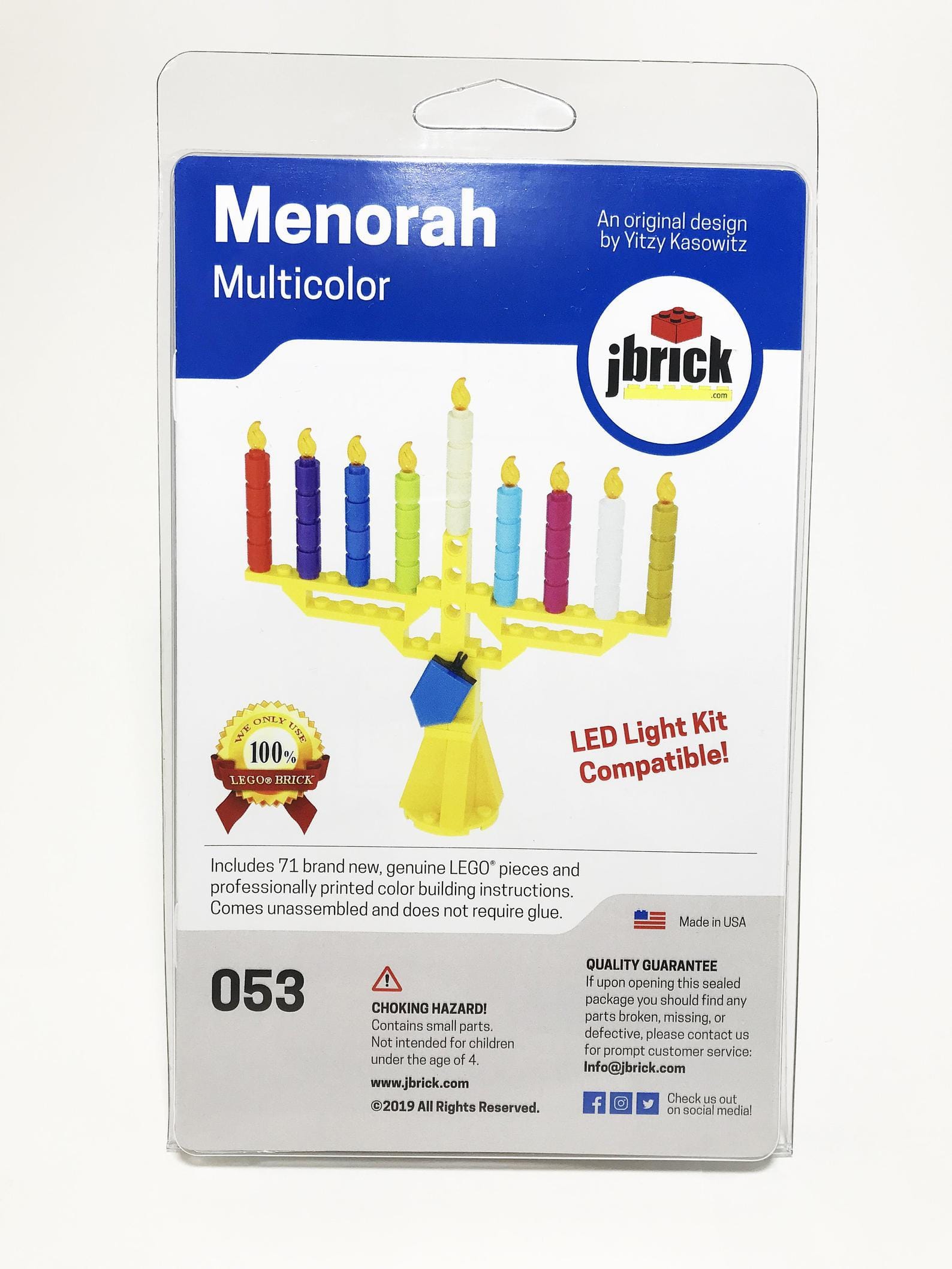 jbrick Menorahs Default Multicolor LEGO® Menorah