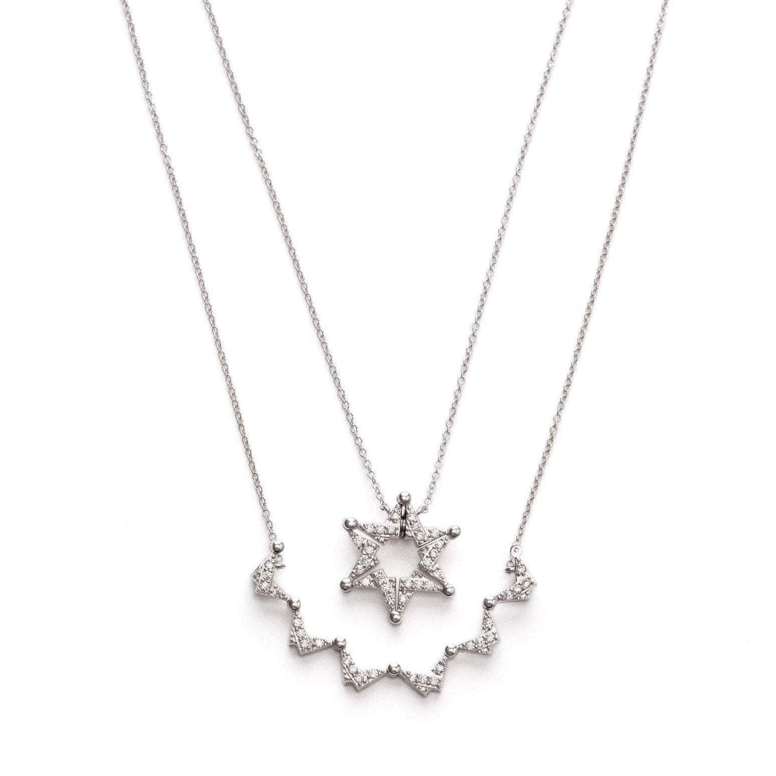 Stitch and Stone Necklaces Sterling Silver Butterfly Star of David Necklace