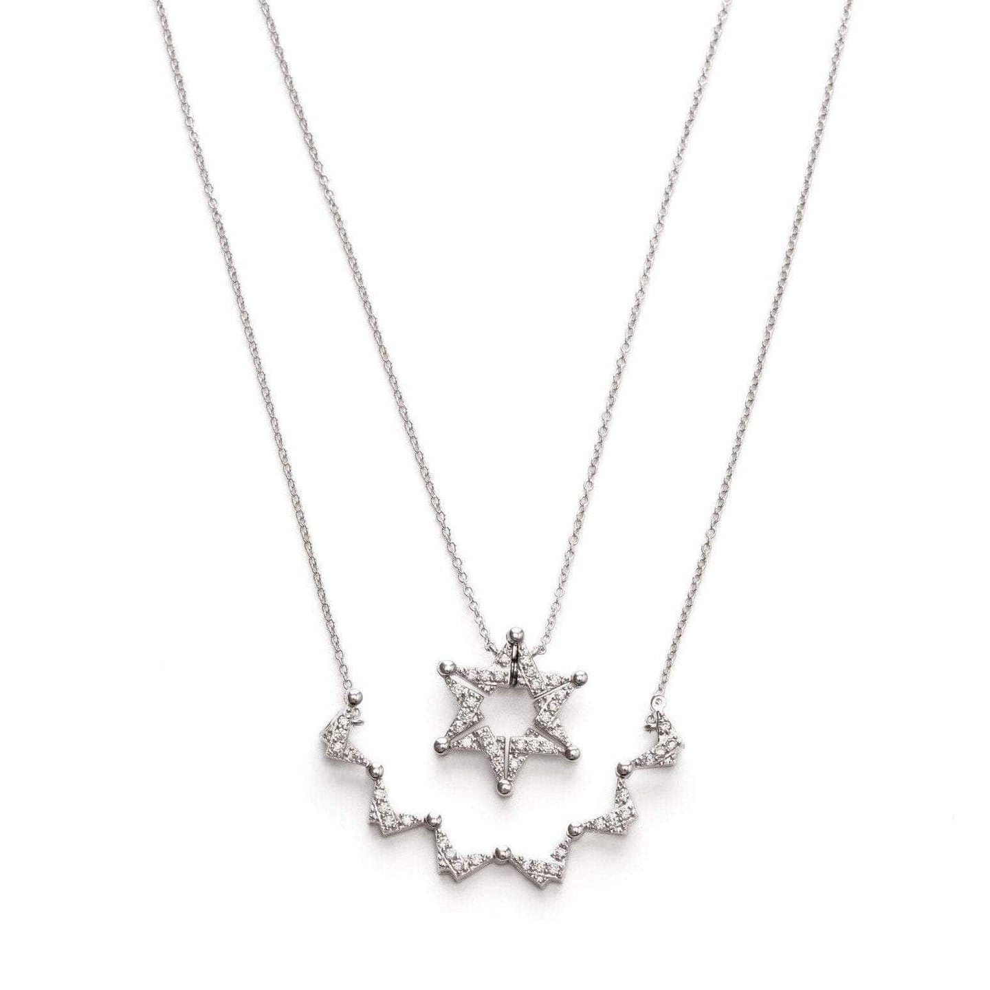 Stitch and Stone - Butterfly Star of David Necklace - Sterling Silver - ModernTribe