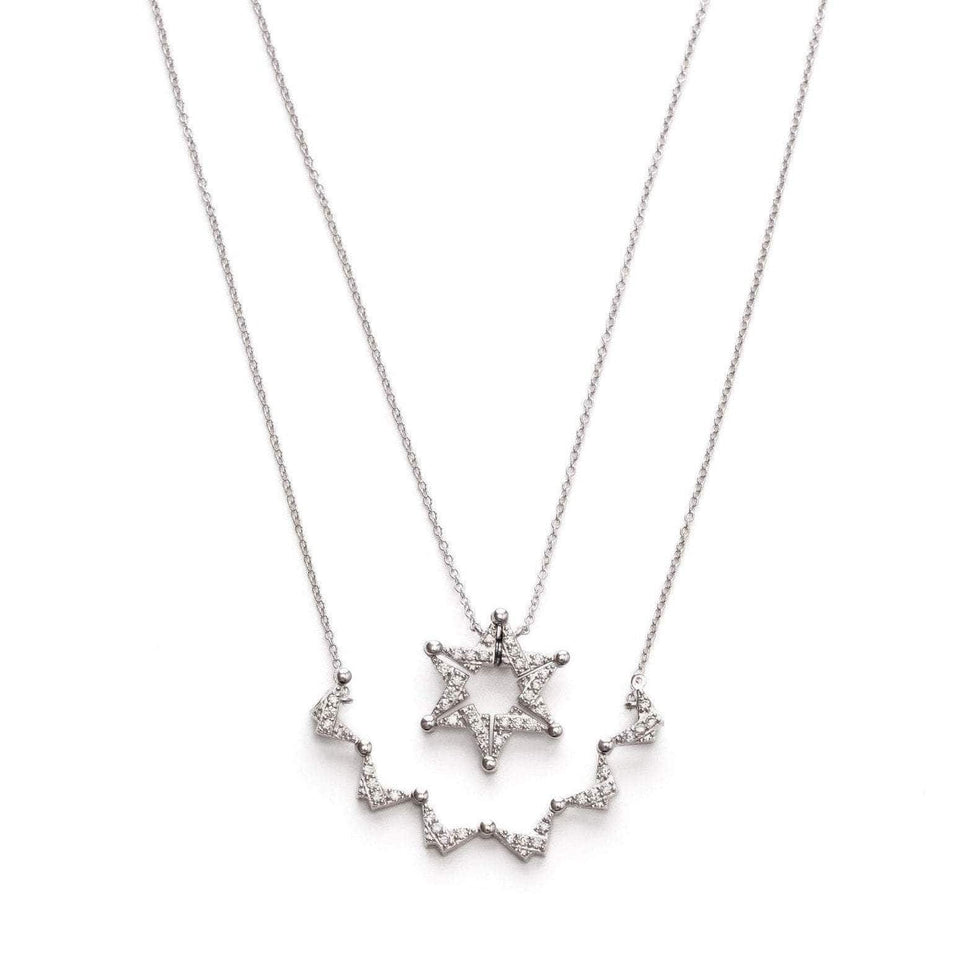 Stitch and Stone - Butterfly Star of David Necklace - Sterling Silver - ModernTribe
