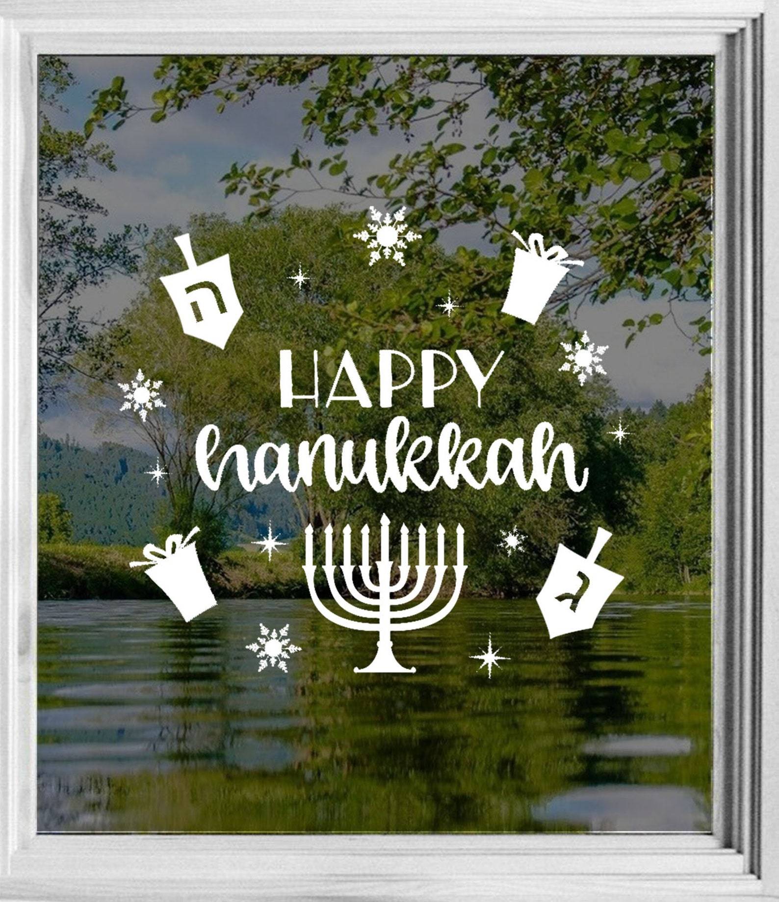 Your Inspired Design Decorations Happy Hanukkah Window Wall Decal