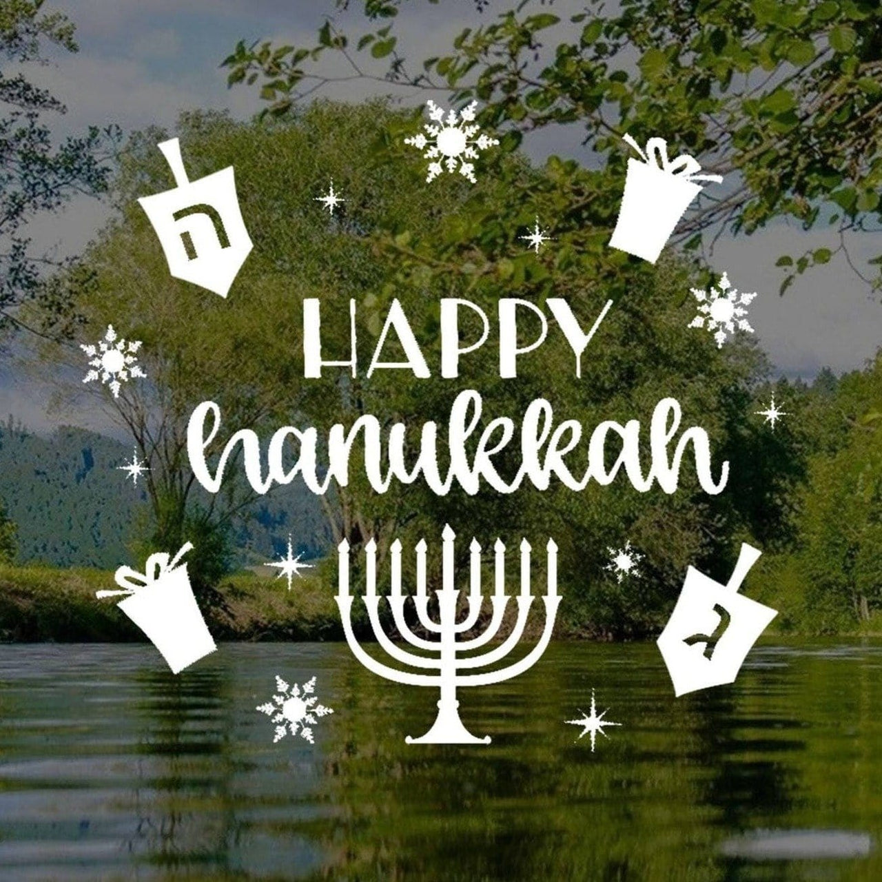 Design That Inspires - Happy Hanukkah Window Wall Decal - ModernTribe