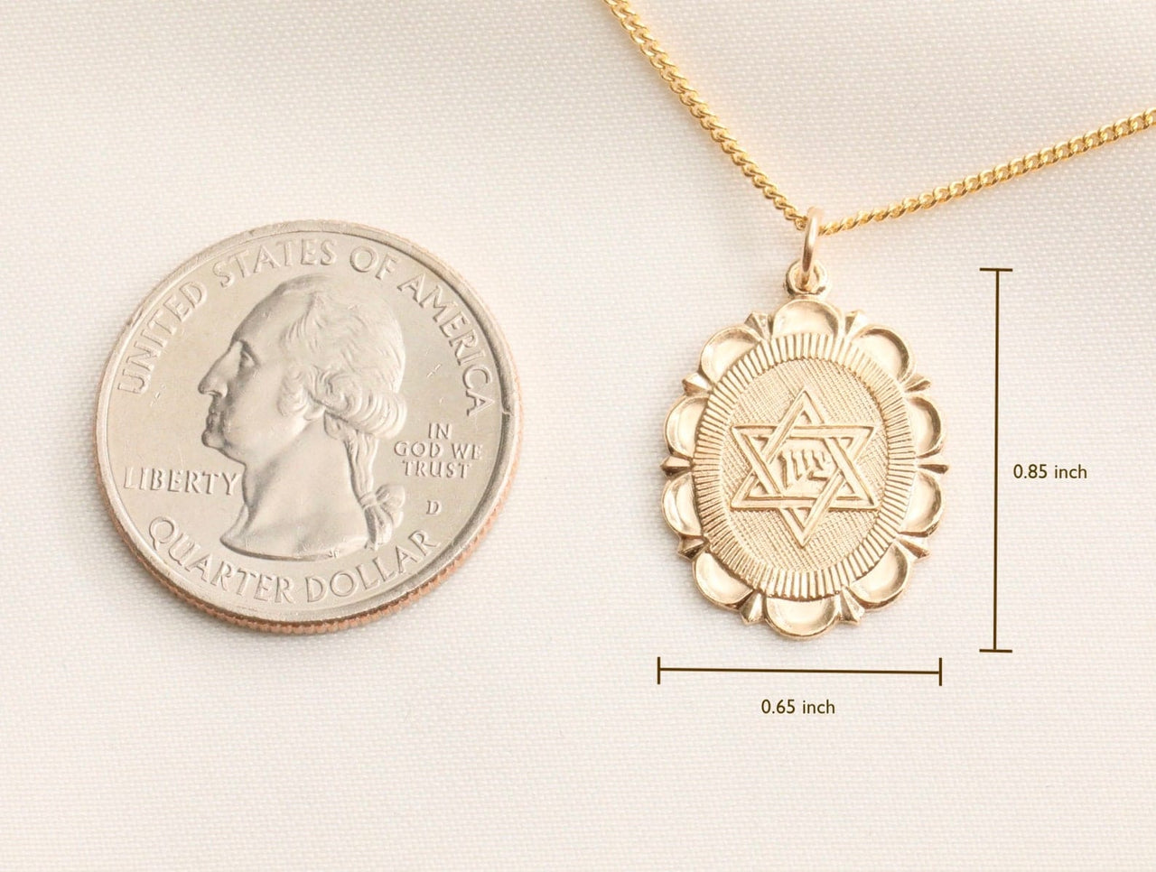 ModernTribe - Star of David Gold Medallion Necklace - ModernTribe