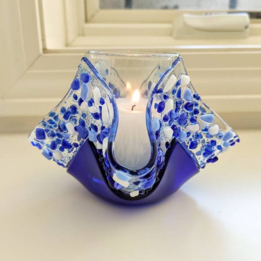 Yahrzeit Candle Holder - Blue Stone