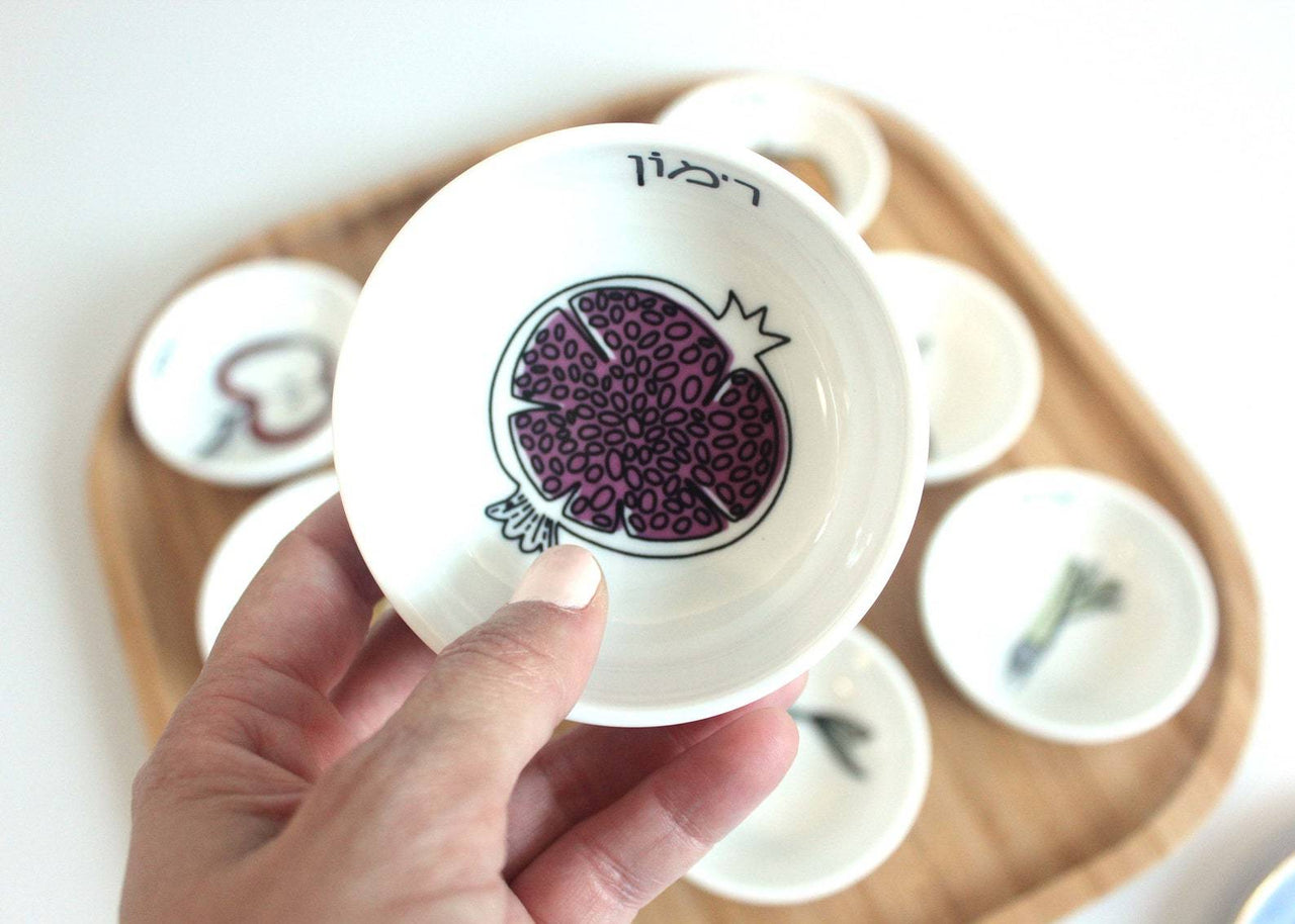 Mickala Design - Modern Rosh Hashanah Simanim Seder Plate - Colorful - ModernTribe