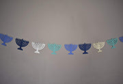 The KitCut Decorations Menorah Garland - Blue and Glitter