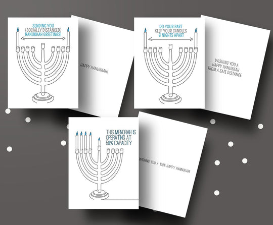 Quarantine Hanukkah Cards - Box of 3