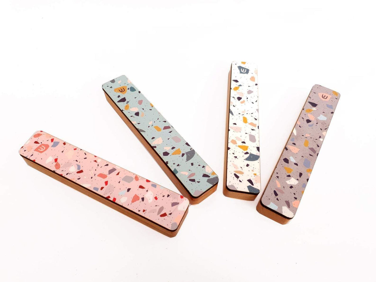 Gala Studio - Terrazzo Geometric Mezuzah by Gala Studio - White, Gray or Pink - ModernTribe