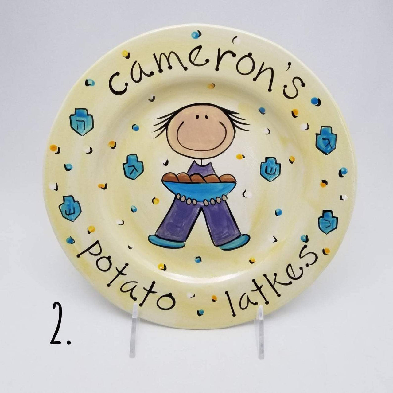 Suzaluna - Personalized Potato Latkes Hanukkah Plate: Feminine, Masculine or Gender Neutral - ModernTribe