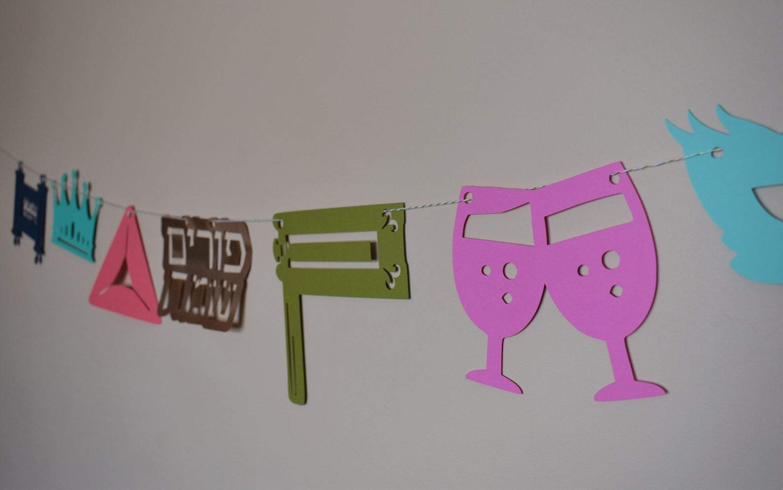 The KitCut Decorations Purim Symbols Garland