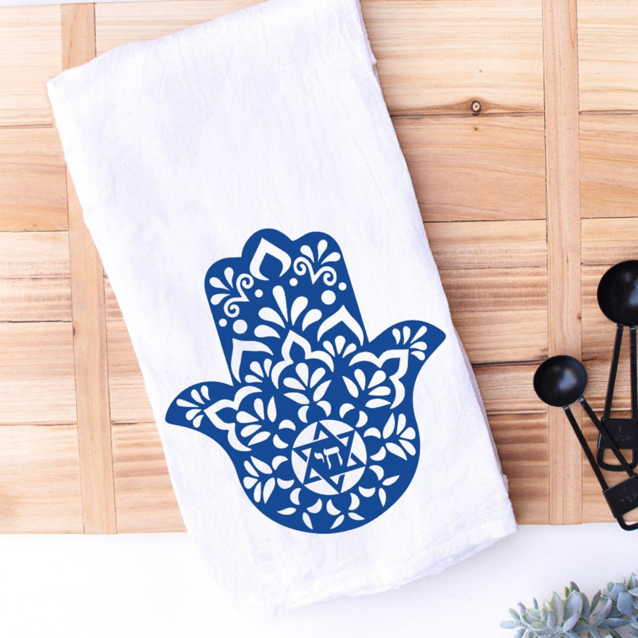 Kitchen Conversation - Blue Hamsa Chai Kitchen Tea Towel - ModernTribe