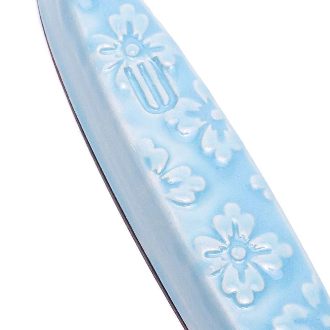 Mickala Design - Light Blue Floral Ceramic Mezuzah Case by Mickala Design - ModernTribe