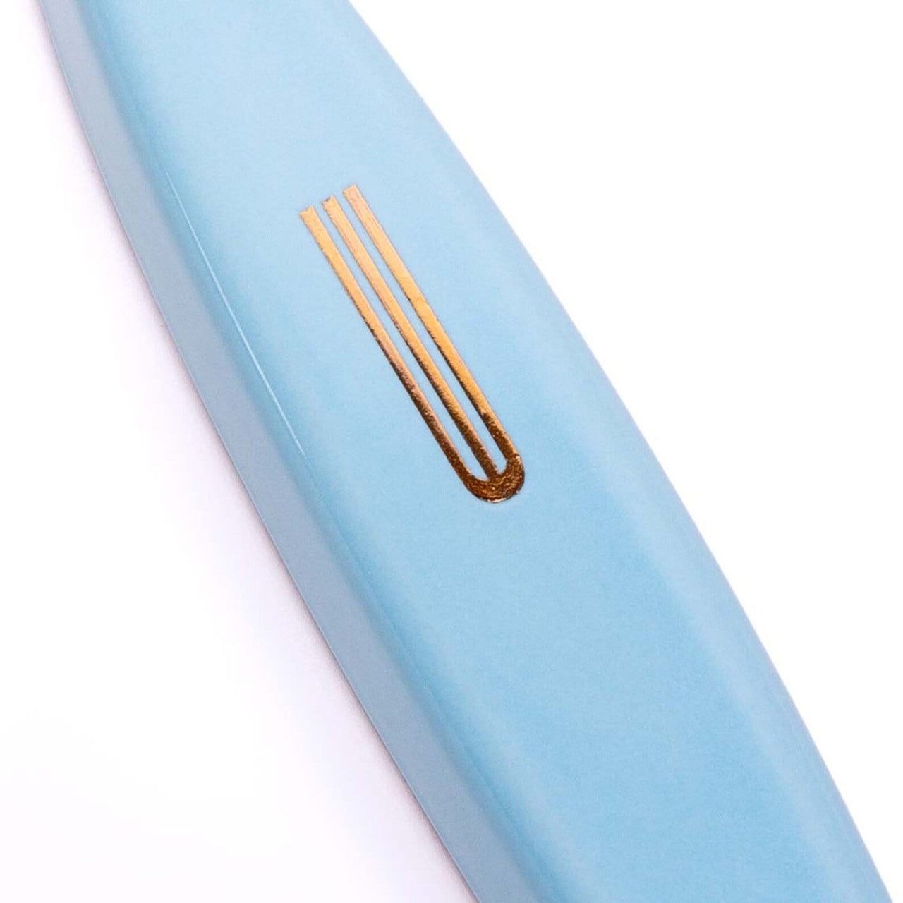 Mickala Design - Light Blue Ceramic Mezuzah Case with Gold Shin by Mickala Design - ModernTribe