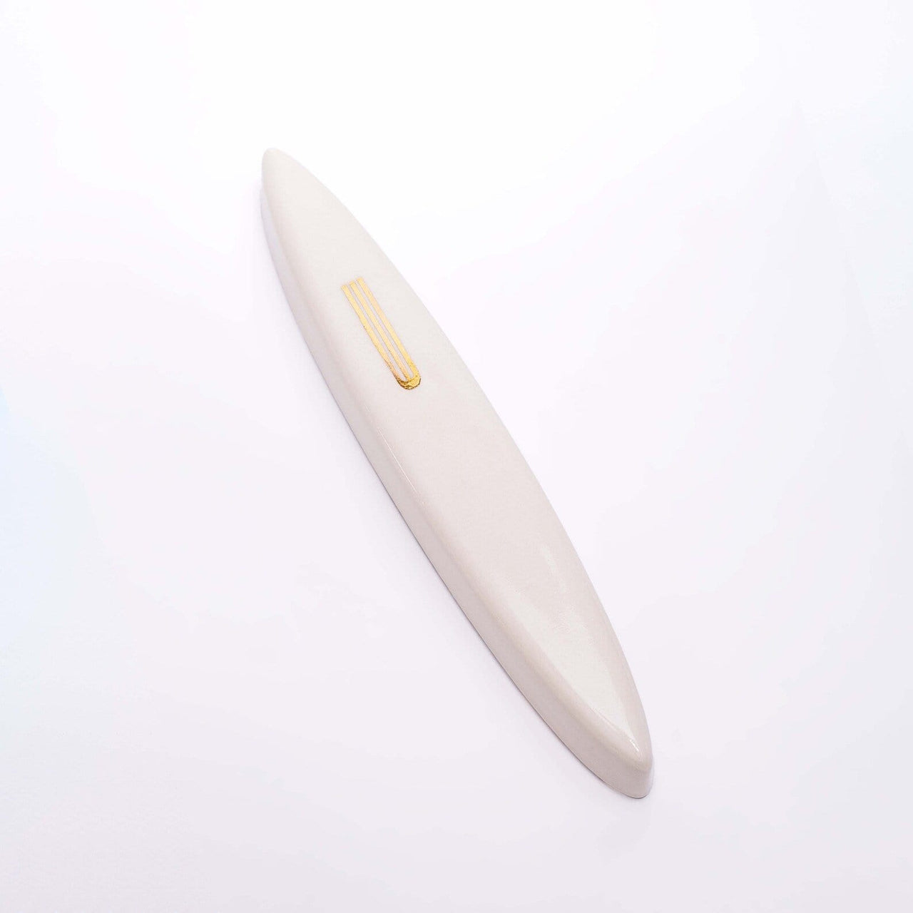 Mickala Design - White Ceramic Mezuzah Case with Gold Shin by Mickala Design - ModernTribe