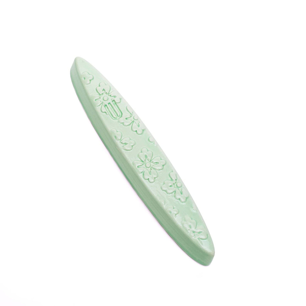 Mickala Design - Mint Green Floral Ceramic Mezuzah Case by Mickala Design - ModernTribe