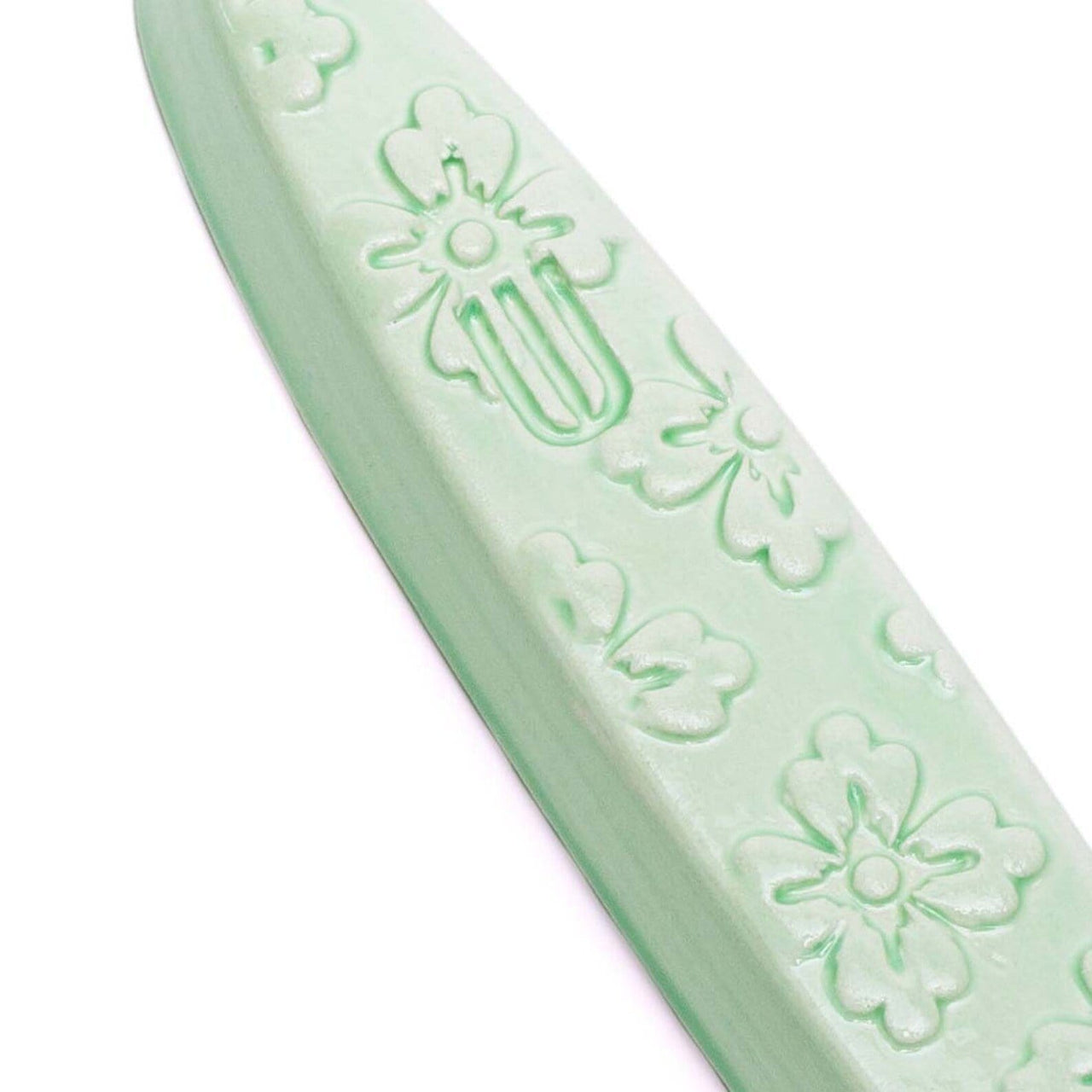 Mickala Design - Mint Green Floral Ceramic Mezuzah Case by Mickala Design - ModernTribe
