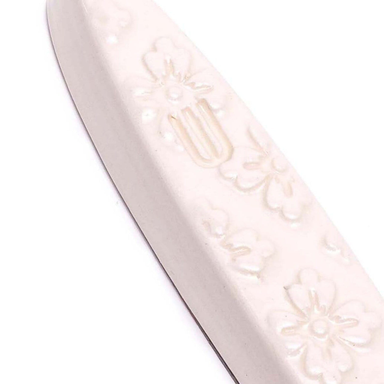 Mickala Design - White Floral Ceramic Mezuzah Case by Mickala Design - ModernTribe
