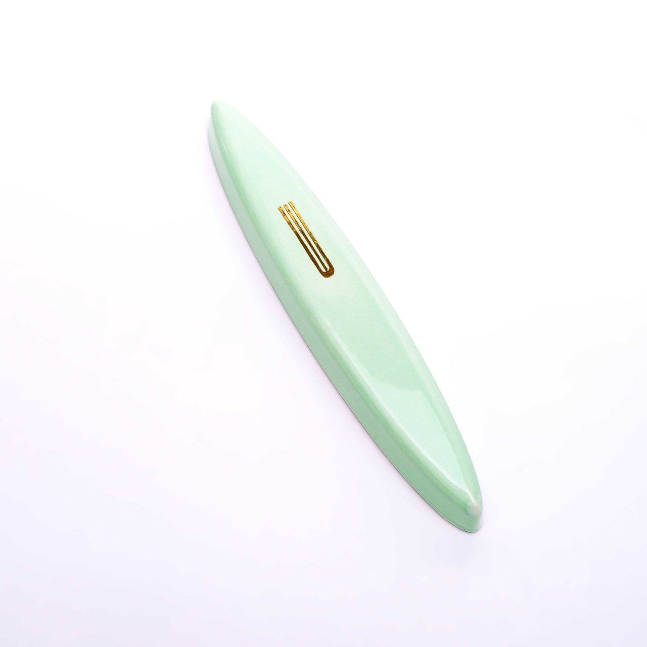 Mickala Design - Mint Green Ceramic Mezuzah Case with Gold Shin by Mickala Design - ModernTribe