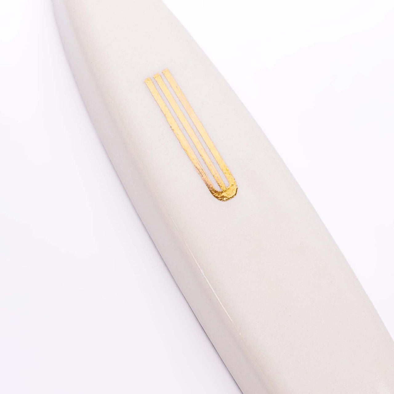 Mickala Design - White Ceramic Mezuzah Case with Gold Shin by Mickala Design - ModernTribe
