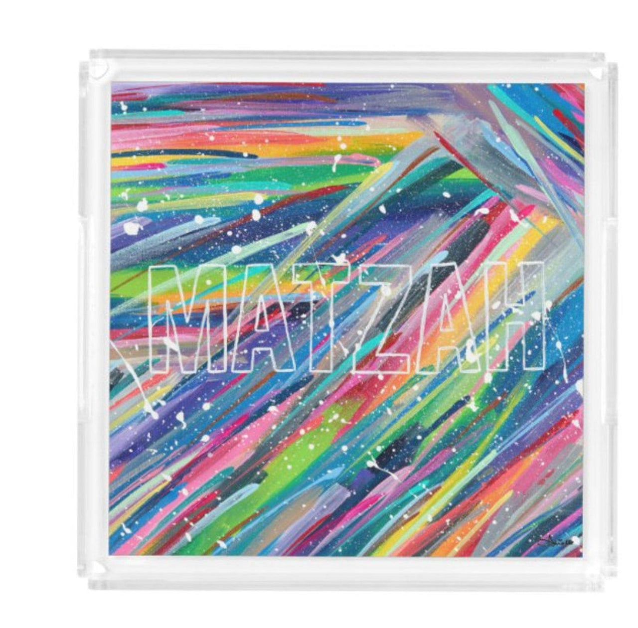 Arielle Zorger Designs - Matzah Splatter Paint Matzah Tray - ModernTribe