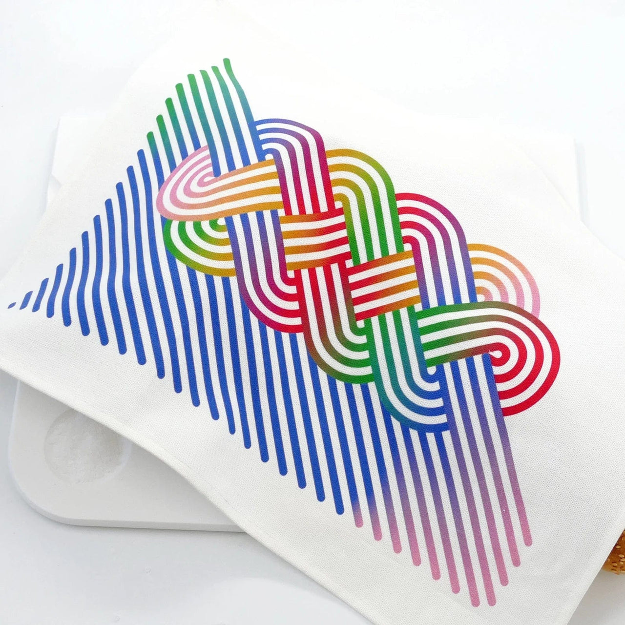 Studio Armadillo - Op - Art Cotton Challah Cover - Rainbow - ModernTribe