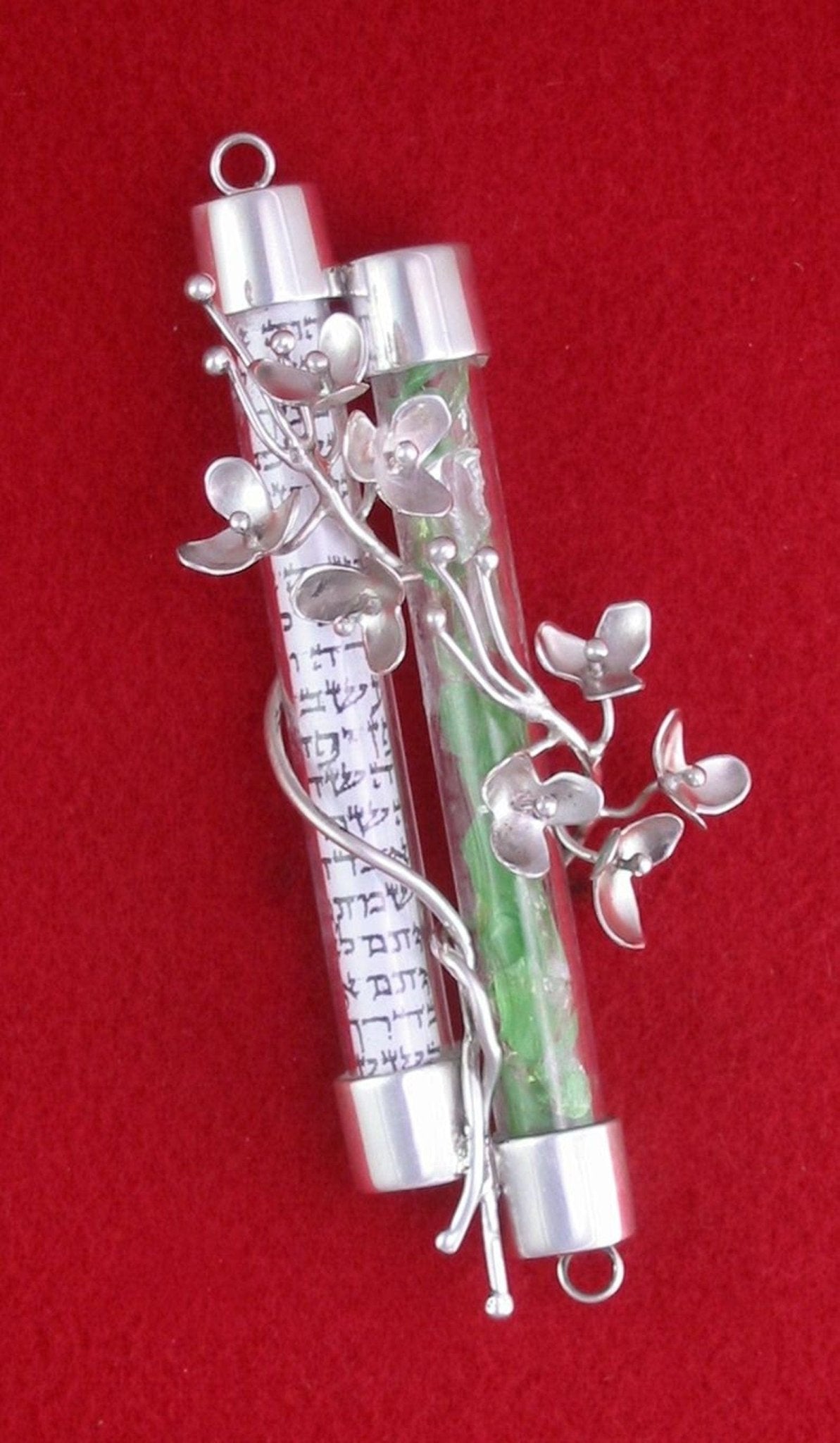 SCooperMetalsmith - Double Flowers Wedding Shards Mezuzah - ModernTribe