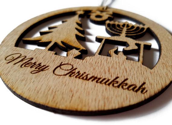 InterfaithLiving - Wood Chrismukkah Ornament - ModernTribe