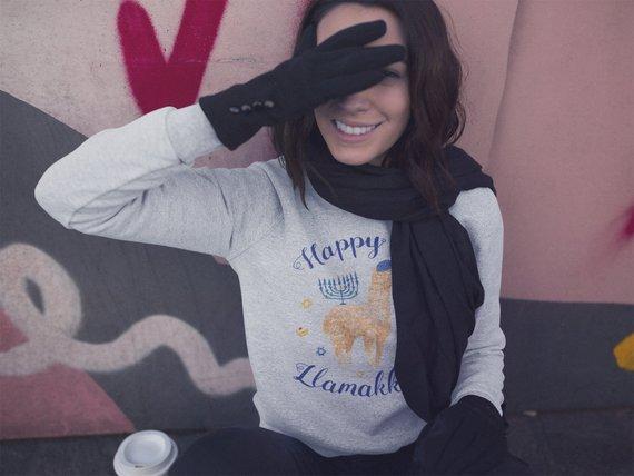 Chai Tide Apparel - Happy Llamakkah Hanukkah Sweatshirt - Unisex - ModernTribe