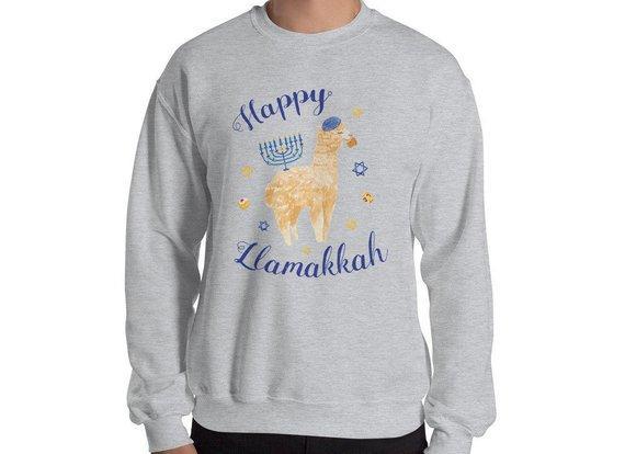 Chai Tide Apparel Sweaters Happy Llamakkah Hanukkah Sweatshirt - Unisex
