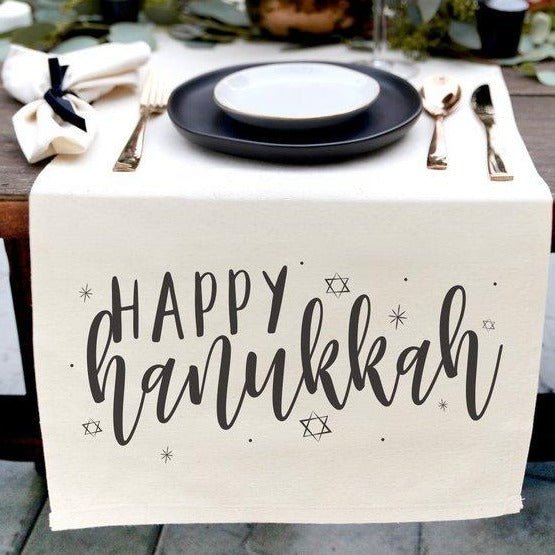 The Cotton & Canvas Co - Happy Hanukkah Table Runner - ModernTribe