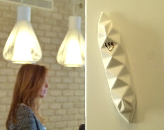 Studio Armadillo - Origami Mezuzah - White and Gold - ModernTribe